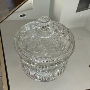 Elegant Clear Glass Lidded Jar